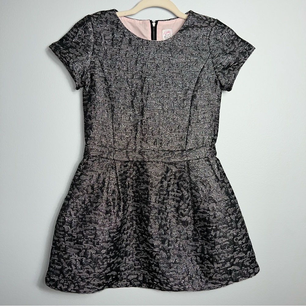 &Little Karl Marc John silver brocade dress youth girls sz 12 fancy holiday part